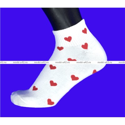 МИНИBS носки женские укороченные "Сердечки" арт. НЕ 03-7