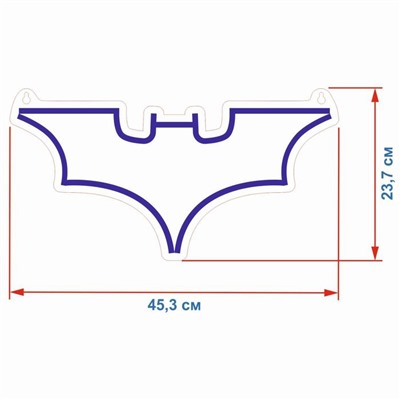 Неоновая вывеска «Бэтмен» 45.7 × 23.7 см, 12 В