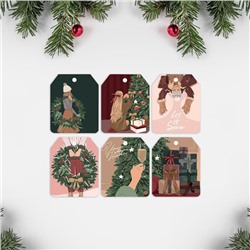 Набор из 6 шильдиков на подарки «Новый год», 16 × 24 см, 6 шт