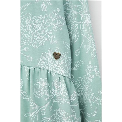 Платье для девочки Crockid КР 5788 голубой прибой, кружевные цветы к433