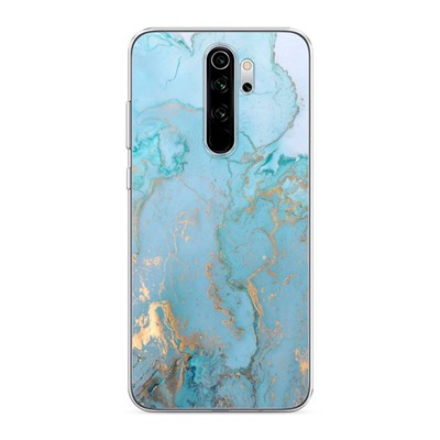 Силиконовый чехол Голубой мрамор рисунок на Xiaomi Redmi Note 8 Pro