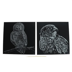 Набор гравюр «Птицы», с металлическим эффектом «золото», 2 шт, 19х19 см