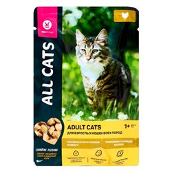 Влажный корм All cats для кошек, тефтельки с курицей в соусе, пауч, 85 г