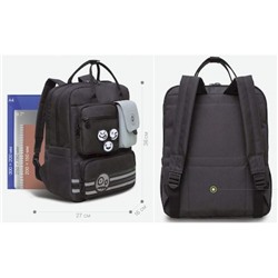 Рюкзак-сумка школьный RD-343-1/1 черный 27х36х16 см GRIZZLY