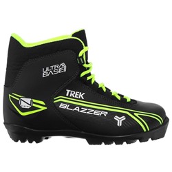 Ботинки лыжные TREK Blazzer1 NNN, цвет чёрный, лого лайм неон, размер 35 5404044