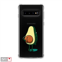 Противоударный силиконовый чехол Попа авокадо на Samsung Galaxy S10