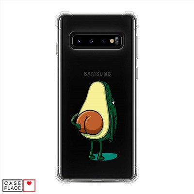 Противоударный силиконовый чехол Попа авокадо на Samsung Galaxy S10