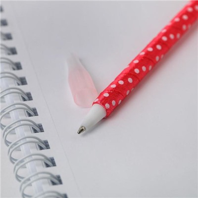 Ручка пластик, фигурная, сердце розовое