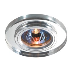 Встраиваемый светильник Novotech, 50 Вт, GX5,3, 12 В, 68x68 мм, d=68 мм, цвет серебро