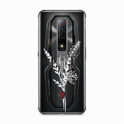 Силиконовый чехол Ветка Зелени на ZTE Nubia Red Magic 7S