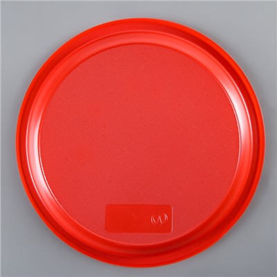Тарелки одноразовые, d= 21 см, цвет красный, 12 шт/уп