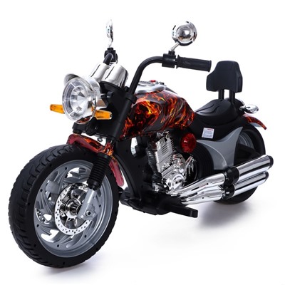 Электромотоцикл «Чоппер», 2 мотора, цвет пламя, глянец 7163371