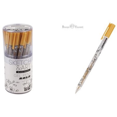 Ручка гелевая Sketch Art "UniWrite.GOLD" 0.8мм золотая 20-0312/02 Bruno Visconti