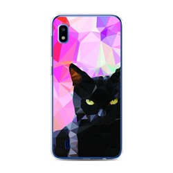 Силиконовый чехол Графический черный кот на Samsung Galaxy A10
