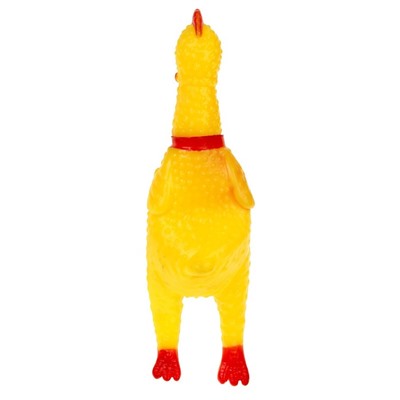 Игрушка пищащая "Задумчивая курица" малая, 16,5 см, жёлтая