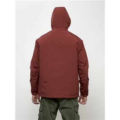 Куртка молодежная мужская весенняя с капюшоном бордового цвета 7322Bo