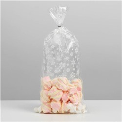 Пакет подарочный пластиковый «Снежинки», 15 х 30 см