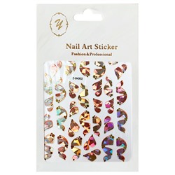Nail Art Sticker, 2D стикер Z-D4302 (металлик, серебро)