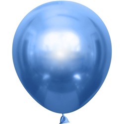М035 Шары однотон хром синий18"25шт