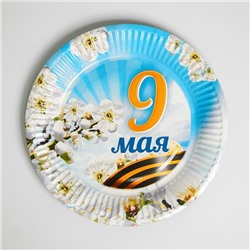 Тарелка бумажная «9 Мая», весна