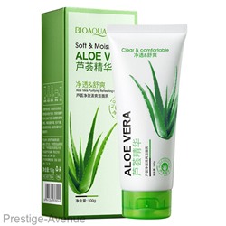 Пенка для умывания с экстрактом алое вера Bioaqua 92% Aloe Vera Moisturizing Facial Foam Cleanser 100 мл (Арт: 78044)