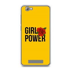 Силиконовый чехол Girl power с розой на ZTE Blade A610