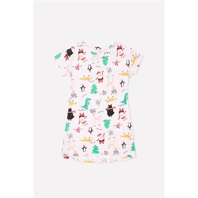Сорочка для девочки Crockid К 1139 праздничный микс на бледно-персиковом