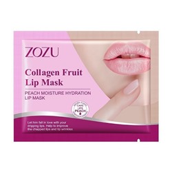 Патчи для губ с экстрактом персика Collagen Lip Mask Zozu