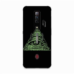 Силиконовый чехол Глаз зеленый на ZTE Nubia Red Magic 7S