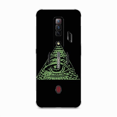 Силиконовый чехол Глаз зеленый на ZTE Nubia Red Magic 7S