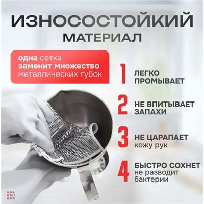 Салфетка-сетка металлизированная 20х20 см-2штуки