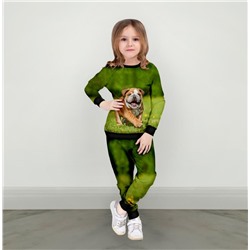Детский костюм со свитшотом Собачка на лужайке