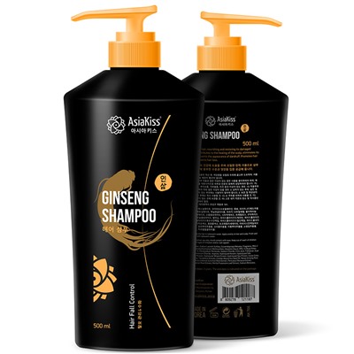 AsiaKiss Шампунь для волос ЭКСТРАКТ ЖЕНЬШЕНЯ Ginseng Hair Shampoo 500 мл