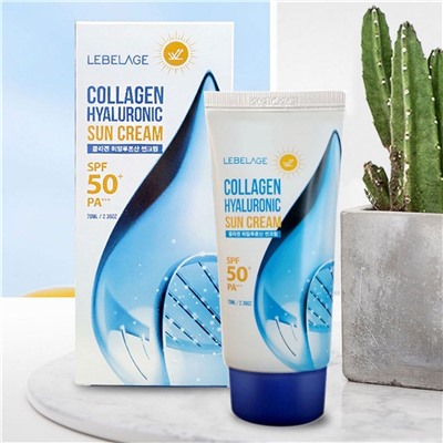 Lebelage Солнцезащитный крем для лица с коллагеном / Collagen Hyaluronic Sun Cream SPF50+ PA+, 70 мл