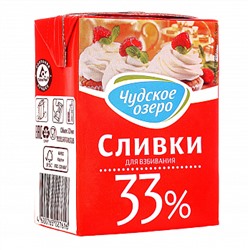 Сливки животные Чудское озеро 33% 0,2 л