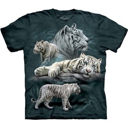 3д футболка с белыми тиграми
