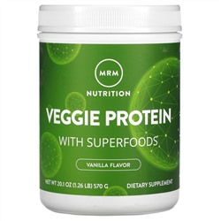 MRM, растительный протеин с суперфудами, со вкусом ванили, 570 г (1,26 фунта)