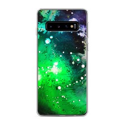 Силиконовый чехол Зеленая абстракция на Samsung Galaxy S10