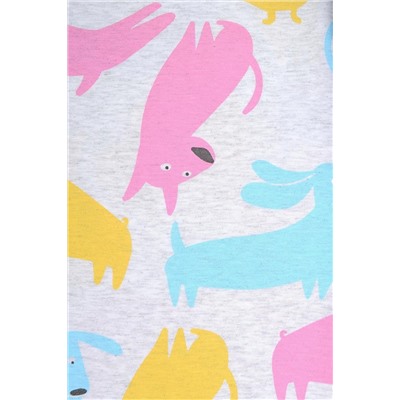 Пижама для девочки КБ 2764 разноцветные собаки на меланже