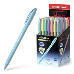 Ручка шариковая U-108 Pastel Stick Ultra Glide Technology синяя 1.0мм 58110 ErichKrause
