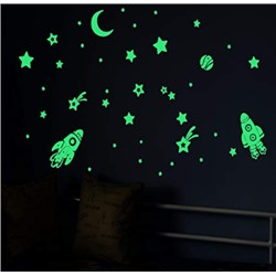 Набор светящихся наклеек на стену "Космос "