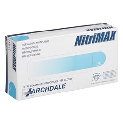 NitriMax Перчатки нитриловые неопудренные смотровые, размер XL, голубой, 50 пар (100 штук)