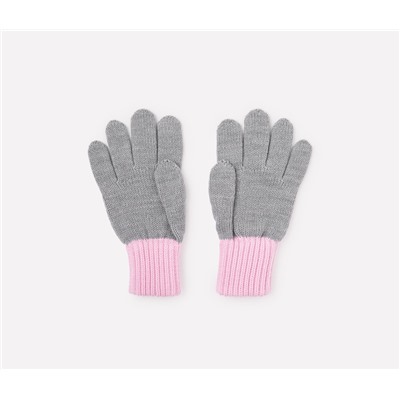 Перчатки для девочки Crockid К 109 светло-серый меланж, нежно-розовый