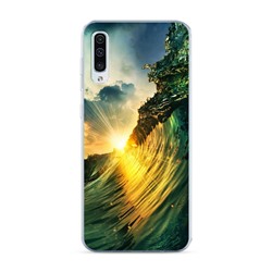 Силиконовый чехол Волны 9 на Samsung Galaxy A50