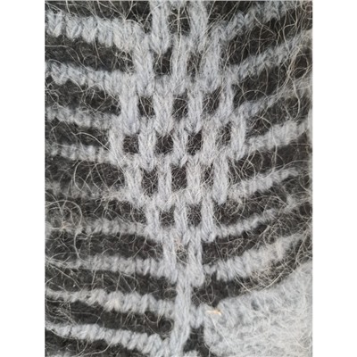 Носки шерстяные ручной вязки VSH214 Черно-серые