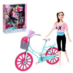 Кукла-модель шарнирная «Карина на велопрогулке» с аксессуарами, цвет розовый 9050027