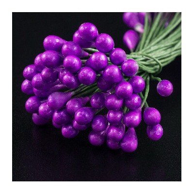 Тычинки на проволоке Фиолетовые капли, 50 шт