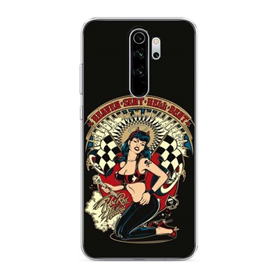 Силиконовый чехол Роковая красотка на гонках на Xiaomi Redmi Note 8 Pro