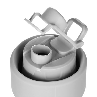 Бутылка для воды силиконовая, 500 мл, серая