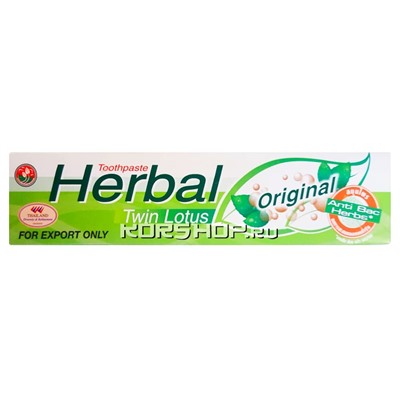 Зубная паста Herbal Original с травами Twin Lotus, Таиланд, 100 г Акция